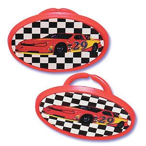 CHECKERED Race CupCake Topper Party Decoration CARS x6