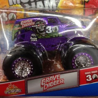 2012 Hot Wheels Monster Jam Truck Grave Digger Purple Spectra Flame