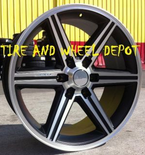 24 inch Black IROC Rims Wheels and Tires Tahoe Z71 Yukon Avalanche
