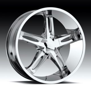 20 inch Vision Hollywood 5 Chrome Wheels Rims 5x5 5x127
