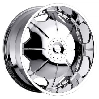 26 inch Strada Mirror Chrome Wheels Rims 6x5 5 Suburban Canyon Censor
