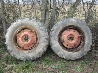 Massey MF 35 50 Rear Pavt Spin Out Tires Rims 13 6 28