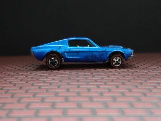 1968 Hot Wheels Redline Blue Custom Mustang