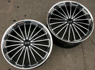 Gianelle Trentino L2 22 Black Rims Wheels Lexus LS460 22 x 9 0 10 5
