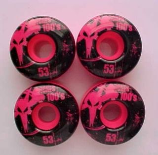 Bones 100s 53mm Skateboard Wheels Pink 