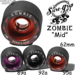Sure Grip Zombie Mid Wheels Roller Derby Speed Skate Quad 62mm Alloy