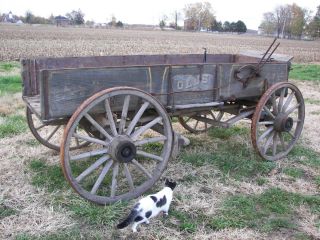 Olds Horse Drawn Wagon Wood Wheels Original Finish Built Fort Wayne In