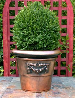 Estate Garden Large Garland Copper Planter Pot
