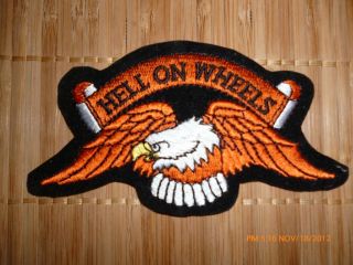 HELL ON WHEELS eagle banner biker patch harley chopper motorcycle