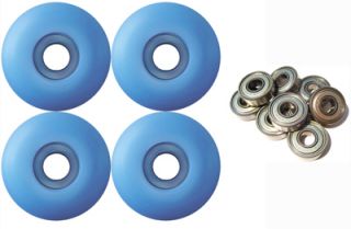 Blank Skateboard Wheels with ABEC 9 Bearings 52mm Light Blue