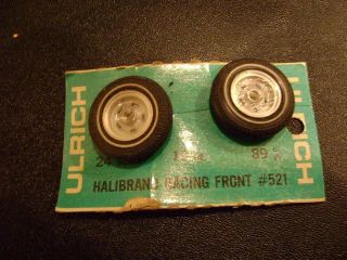 Ulrich 1 24 Slot Car 521 Halibrand Racing Front Wheels Tires NOS 1960s