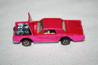 Vintage Hot Wheels Redline Hot Pink Custom Continental Mark III 1968