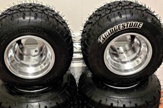 New Bridgestone YGP Rain Tires on 5 Go Kart Rims Wheels