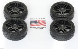 4X Wheels Tires Rims 1 10 HPI Associated 1 16 Traxxas Rally Fiesta