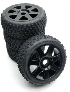 Vorza HP Wheels Tires 17mm Preglued Set of 4 Black V7 103420 HPI