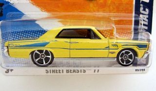Hot Wheels Error Street Beasts 65 Pontiac GTO Yellow w Bad Side Tampo