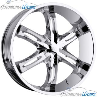 Vision Hollywood 6 6x139.7 6x5.5 +20mm Chrome Wheels Rims Inch 22