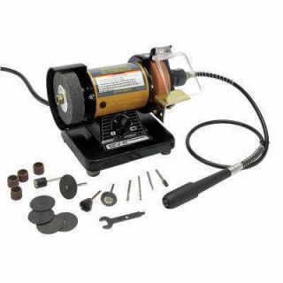 Hobby Bench Grinder w Rotory Tool and Grinding Stones Wheels