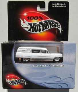 Hot Wheels 100 1963 Cadillac Fleetwood Hearse White