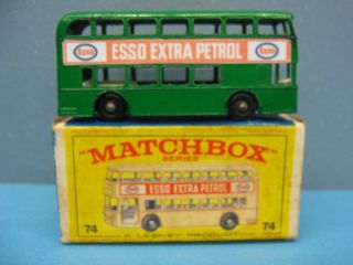 Lesney Matchbox 74 Esso Extra Petrol Daimler Bus Excellent We Box