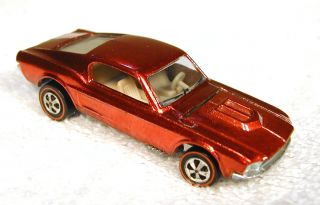 1969 Redline Custom Mustang Hot Wheels Car Red Near Mint Example