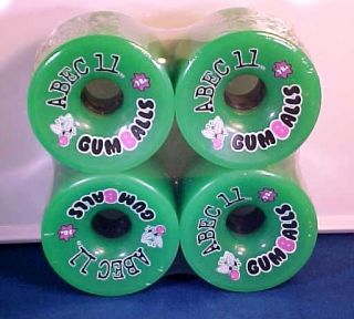 11 Gumballs Longboard Skateboard Wheels Green 78A 