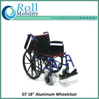Aluminum Wheelchair 18 Seat Quick Release Wheels Free SHIP 1N