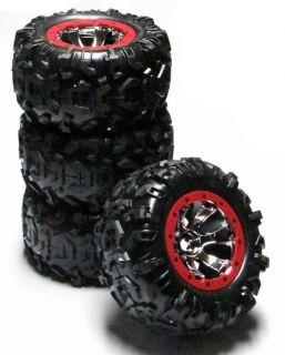 Summit Tires Canyon at 17mm Red Wheels Traxxas 5607