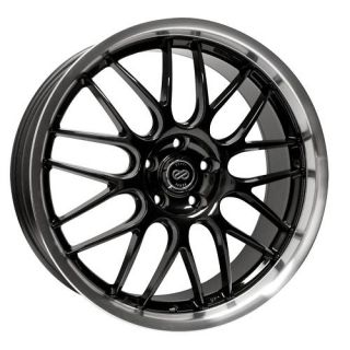 18 Enkei Lusso Black Rims Wheels Cobalt Malibu Saab 93