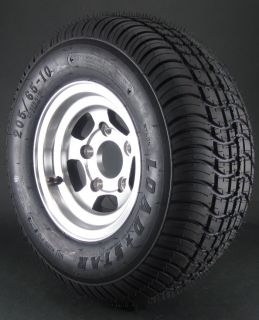 20 5X8 00 10 Trailer Tire On 5 Bolt Aluminum Wheel Combo 10 inch
