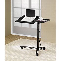  Adjustable Ergonomic Black Finish Laptop Desk Table Stand on Wheels