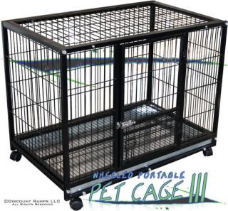 37 Dog Kennel w Wheels Portable Pet Carrier Crate Cage Pet Cage 3
