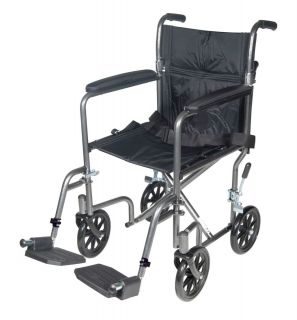 Transport Chair 19 Wide Seat 250 lb Cap Wheelchair 8 Wheels