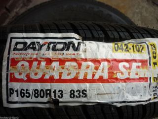 New 165 80 13 Dayton Quadra SE Whitewall Tire