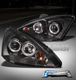 00 04 FORD FOCUS ZX3 ZX5 HALO BLACK PROJECTOR HEADLIGHT LAMP BLUE DRL