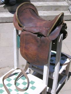 Antq Plantation Saddle w Brass Rims Made Chicago Civil War