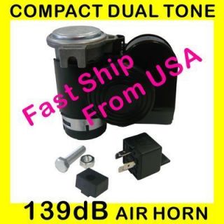 Compact Dual Tone Air Horn Loud 139nu llf orC arTru ck