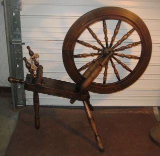 Vintage Country Craftsman Wooden Spinning Wheel by J Rooney Littleton