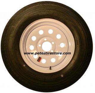 Towmaster Trailer Tire White Wheel ST225 75D15 5 Lug 8 Ply