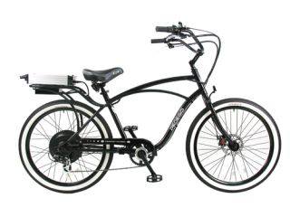 Cruiser Bicycle Bike Black Frame Black Rims White Wall Tires