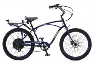 Cruiser Bicycle Bike Blue Frame Blue Rims Black Balloon Tires