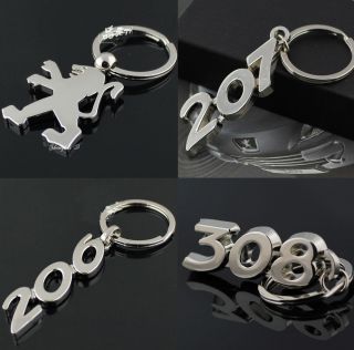Classic Peugeot 206 207 308 Keychain Metal Key Ring Car Accessories