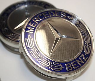 Mercedes Benz Blue AMG Wheel Center Caps C300 C320 C280