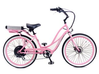 Cruiser Bicycle Bike Pink Frame Pink Rims White Wall Tires