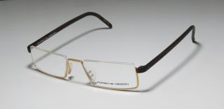 8105 A 50 17 150 Gold Brown Half Rim Eyeglass Glasses Frames