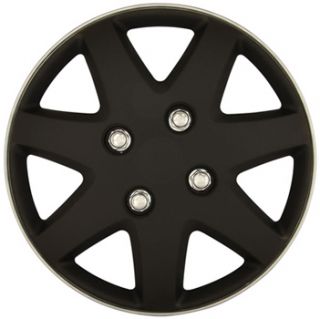 New 13 Matt Black Silver Rim Michigan Wheel Trims Hub Caps Full Set