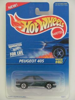Hot Wheels 1996 Peugeot 405 Coll 467 Green