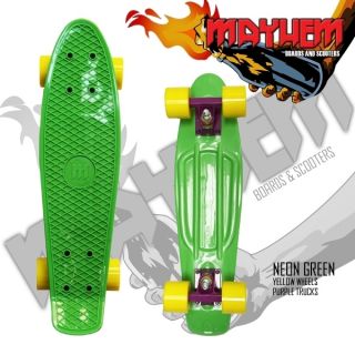 Mayhem Complete Cruiser Skateboard Neon Green Yellow Wheels