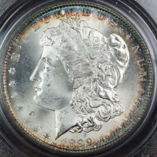 1899 O Morgan Silver Dollar Coin PCGS MS 65 Toned Rim