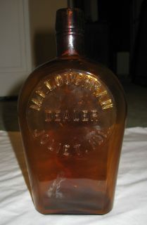 Nice Amber Whiskey Flask from M F Loughram Dealer Joliet IL